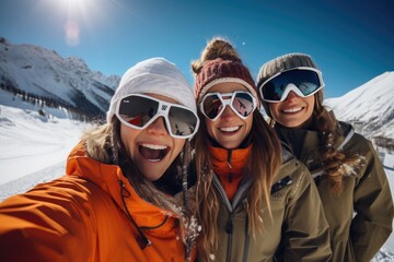 happy family having fun in winter