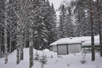 A small, cute winter town is Varkaus located in the province of North Savonia, Finland. Houses,...