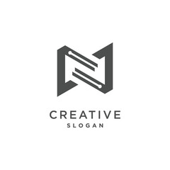 Letter N logo vector illustration idea with creative concept