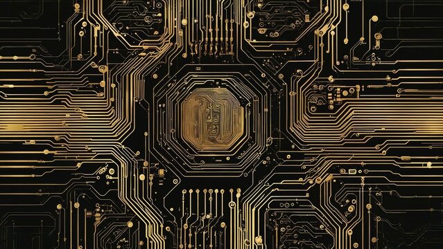 circuit board background a circuit board with a gold circuit on it 