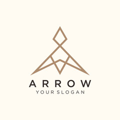 Fototapeta premium Arrow logo vector illustration idea with creative concept