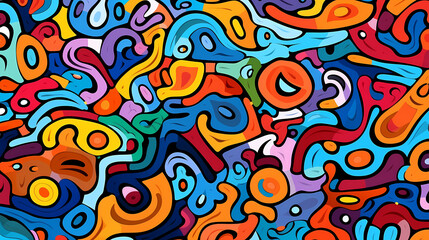 Fototapeta premium Abstract seamless doodle background, artistic background