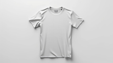 Grey tshirt with a blank front view, mockup, white background.