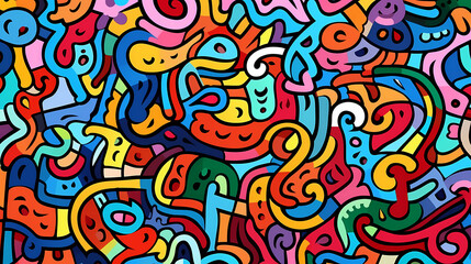 Fototapeta premium Abstract seamless doodle background, artistic background