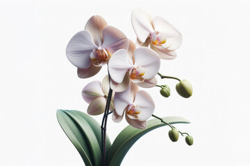 Fototapeta na wymiar Orchid flower isolated on solid white background. ai generative