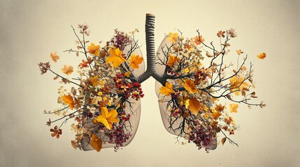 A detailed illustration of a human lung system Generative AI - obrazy, fototapety, plakaty