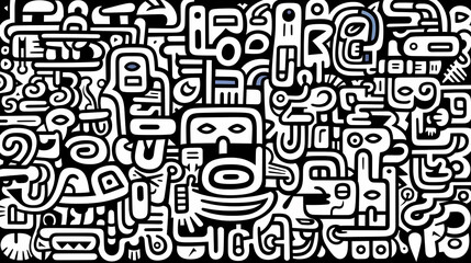 Abstract seamless doodle background, artistic background