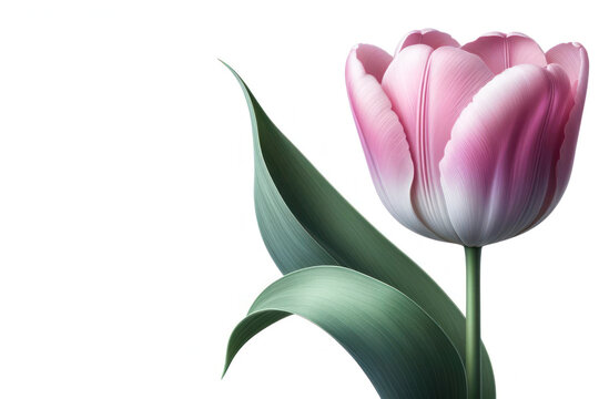 Tulip flower isolated on solid white background. ai generative