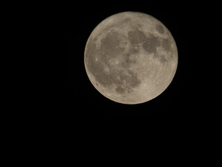 Full moon seen with telescope