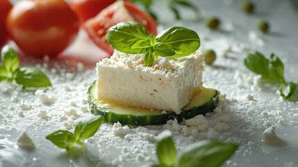 goat cheese with basil