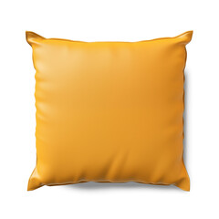 Yellow cushion isolated on a white background