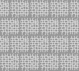 Monochrome seamless texture in the form of a geometric pattern of perpendicular lines on a gray background - obrazy, fototapety, plakaty