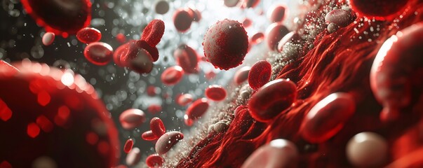 Blood cells in motion Generative AI - obrazy, fototapety, plakaty