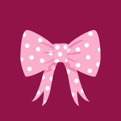 Pink bow cute illustration art symbol design vector