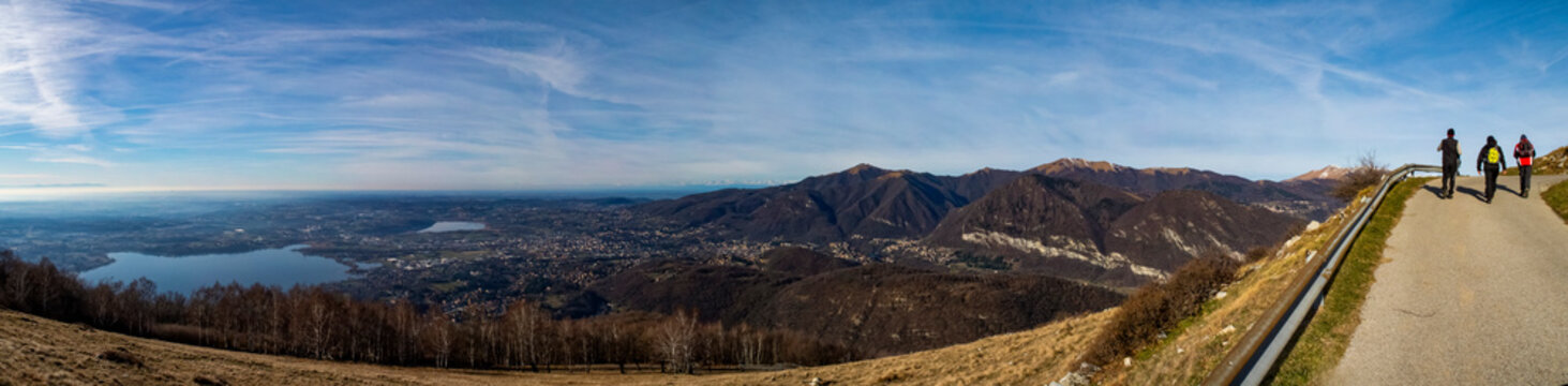 Landscape of Brianza lakes from Mount Cornizzolo