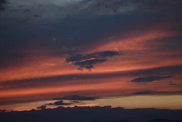 Jura, nuages, coucher de soleil, lune, clouds, sunset, moon, Genève, Geneva, Suisse, Switzerland
