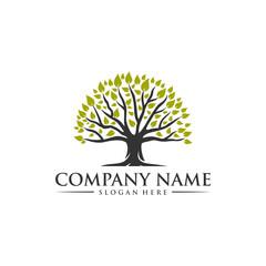 Naklejka premium Root Of The Tree logo illustration. Vector silhouette