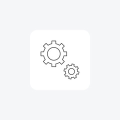 Settings grey thin line icon , vector, pixel perfect, illustrator file
