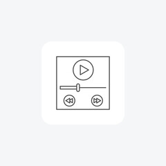 Video Player grey thin line icon , vector, pixel perfect, illustrator file