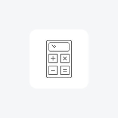 Calculator grey thin line icon , vector, pixel perfect, illustrator file