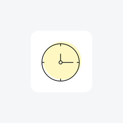 Clock color shadow line icon , vector, pixel perfect, illustrator file