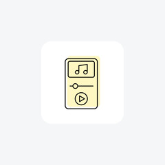 Music Player color shadow line icon , vector, pixel perfect, illustrator file