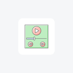 Video Player awesome lineal color icon , vector, pixel perfect, illustrator file