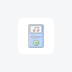 Music Player awesome lineal color icon , vector, pixel perfect, illustrator file