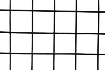 The texture of the metal mesh on a white background. Torn steel, metal mesh with holes