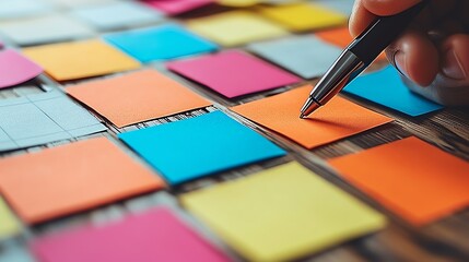 Colorful Planning with Sticky Notes - obrazy, fototapety, plakaty