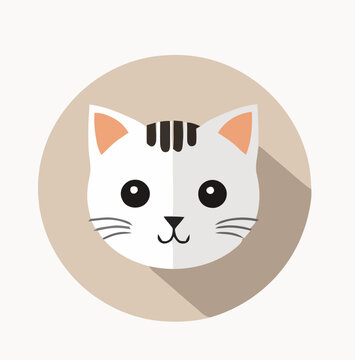 Cat avatar, flat design profile icon