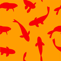 seamless fish silhouette pattern vector