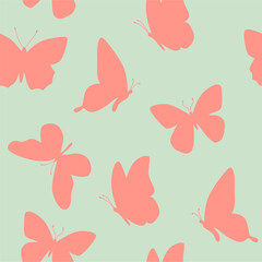 Fototapeta na wymiar seamless butterfly silhouette pattern vector