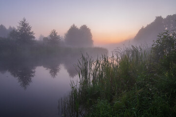 morning mist over the river