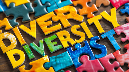 DIVERSITY illustrated through puzzle pieces that do not always conform to the norm