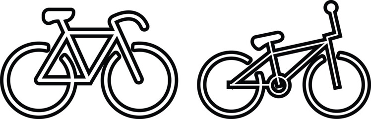 Simple Bicycle Icon in line trendy style set. isolated on transparent background. use for sports Riding, racing symbol Contains such Bike Parking. vector for apps and website