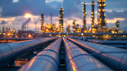 oil and gas storage tanks in the background Oil refinery