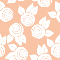 Seamless floral pattern based on traditional folk art ornaments. Colorful flowers on color background. Scandinavian style. Sweden nordic style. Vector illustration. Simple minimalistic pattern