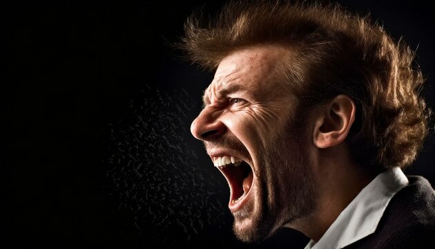 Angry Man - Overloaded by Emotions - Furiously Screaming and Frustrated