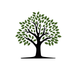 tree with leaves vector illustration