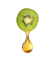 Freshly sliced kiwi  golden drops of natural goodness