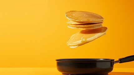 Maslenitsa 2024, French crepes, pancakes in a skillet, making pancakes - obrazy, fototapety, plakaty