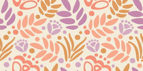 Abstract floral seamless pattern.Vector illustration. - obrazy, fototapety, plakaty