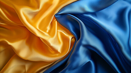 Classic blue and yellow silk background - obrazy, fototapety, plakaty