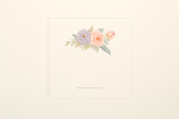 Elegant Floral Invitation Card with Rose and Tulip Arrangement and Neutral Background