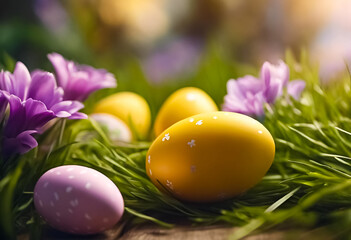 Obraz na płótnie Canvas AI Generative illustration of a traditional Easter holiday desig
