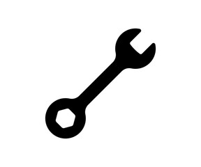 Wrench icon. Simple wrench black illustration.