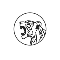 Abstract tiger head logo design illustration 