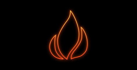 Neon fire icon. Elements in neon style icons. Simple neon flame icon for websites, web design, mobile app