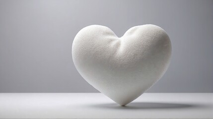 White heart on gray background, heart wallpaper,  love and romance concept, banner